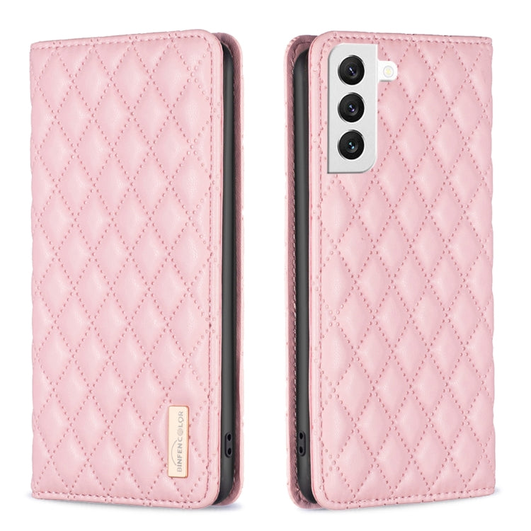 For Samsung Galaxy S22 5G Diamond Lattice Magnetic Leather Flip Phone Case