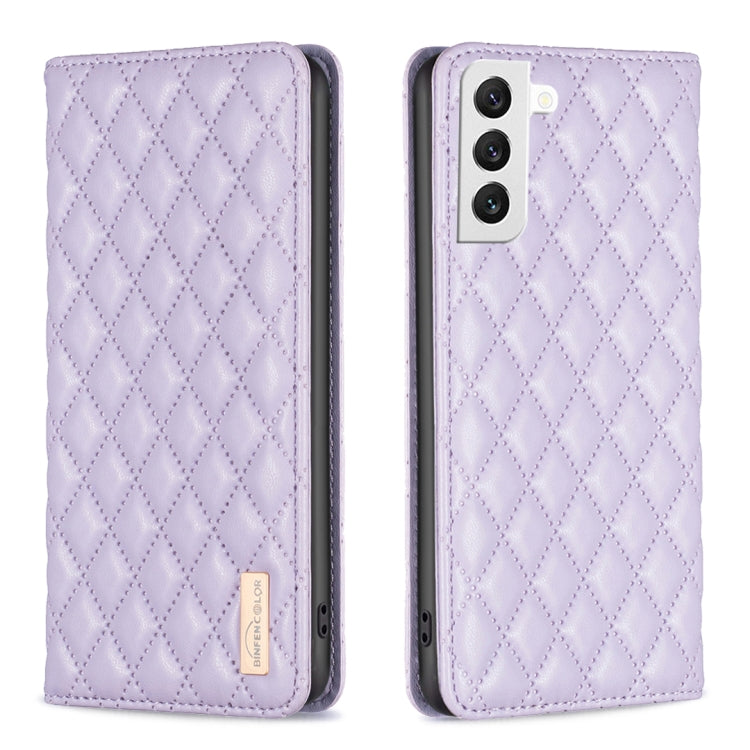 For Samsung Galaxy S22 5G Diamond Lattice Magnetic Leather Flip Phone Case