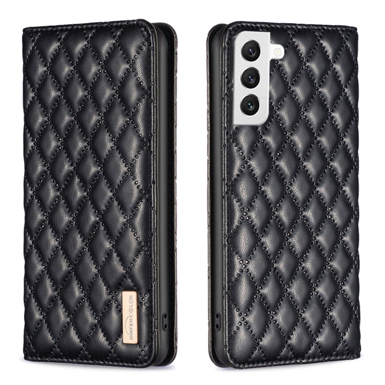 For Samsung Galaxy S22 5G Diamond Lattice Magnetic Leather Flip Phone Case