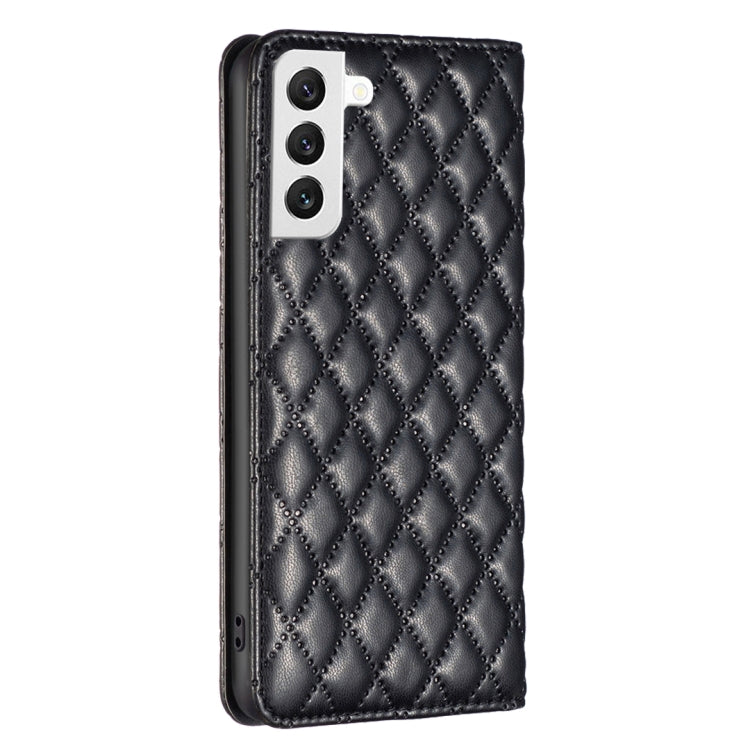 For Samsung Galaxy S22 5G Diamond Lattice Magnetic Leather Flip Phone Case