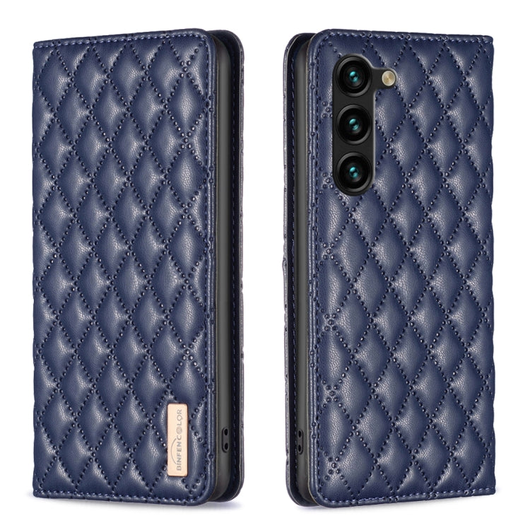 For Samsung Galaxy S23+ 5G Diamond Lattice Magnetic Leather Flip Phone Case