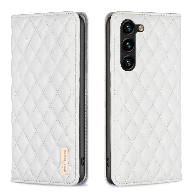 For Samsung Galaxy S23+ 5G Diamond Lattice Magnetic Leather Flip Phone Case