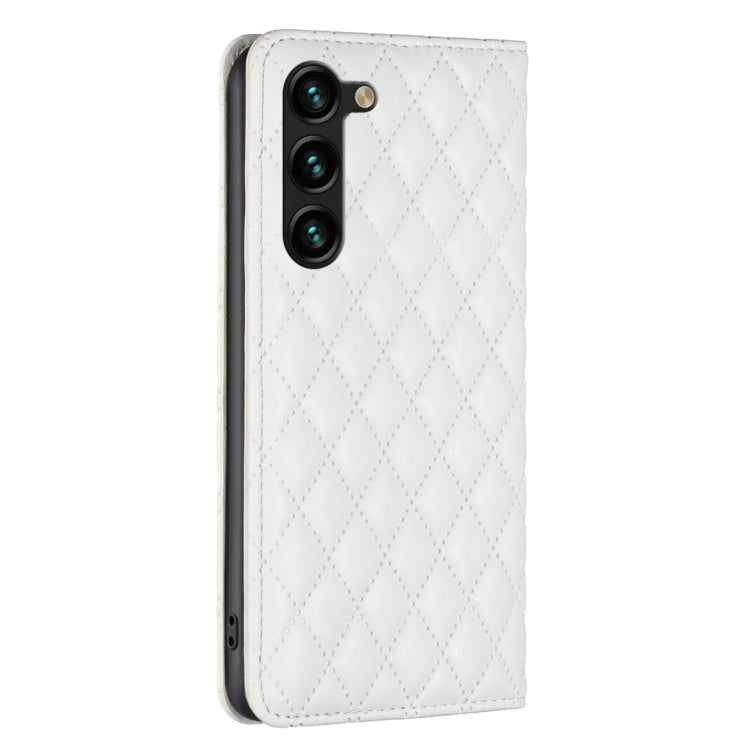 For Samsung Galaxy S23+ 5G Diamond Lattice Magnetic Leather Flip Phone Case