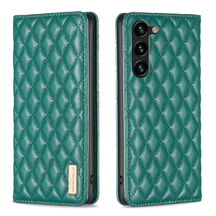 For Samsung Galaxy S23+ 5G Diamond Lattice Magnetic Leather Flip Phone Case