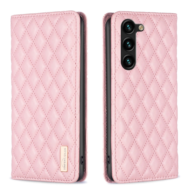 For Samsung Galaxy S23+ 5G Diamond Lattice Magnetic Leather Flip Phone Case