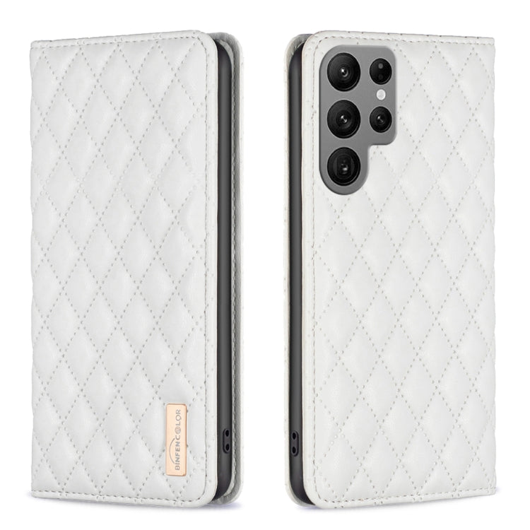 For Samsung Galaxy S23 Ultra 5G Diamond Lattice Magnetic Leather Flip Phone Case