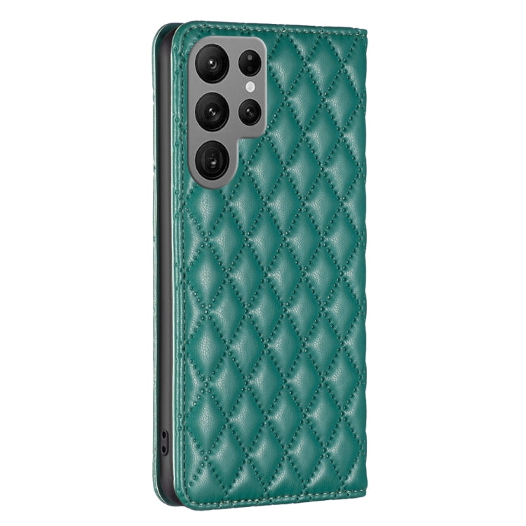 For Samsung Galaxy S23 Ultra 5G Diamond Lattice Magnetic Leather Flip Phone Case