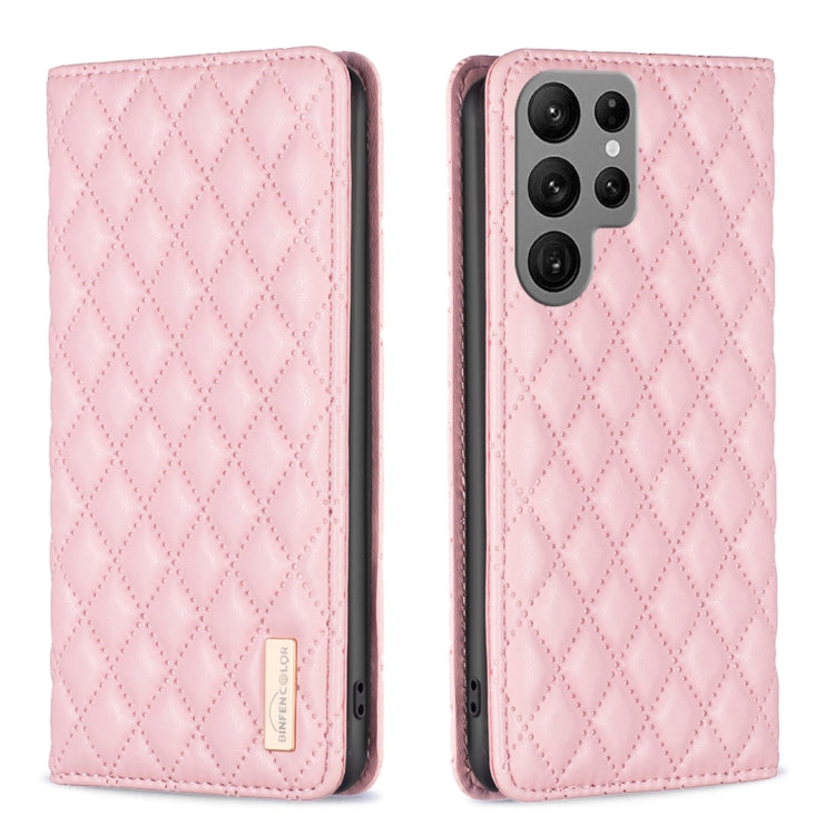 For Samsung Galaxy S23 Ultra 5G Diamond Lattice Magnetic Leather Flip Phone Case