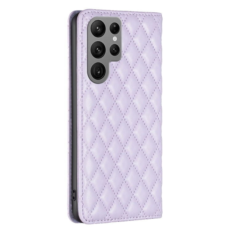 For Samsung Galaxy S23 Ultra 5G Diamond Lattice Magnetic Leather Flip Phone Case