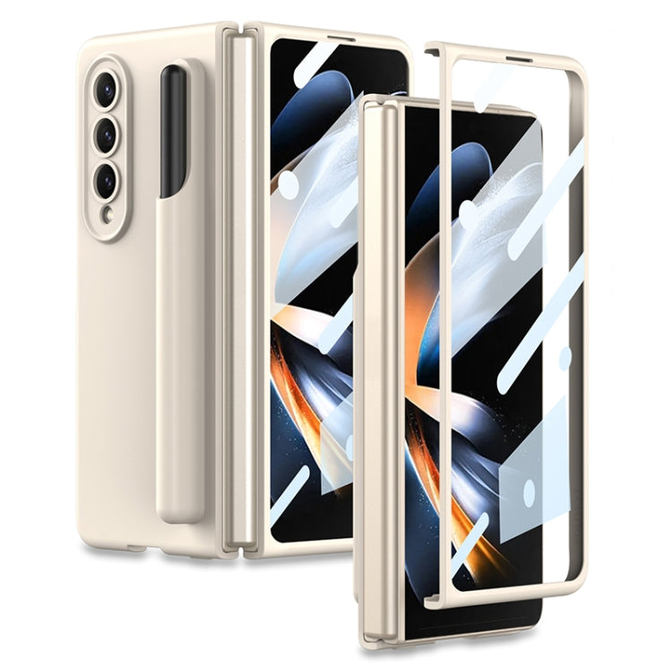 For Samsung Galaxy Z Fold4 5G GKK Integrated Liquid Silicone Phone Case with Stylus Slot
