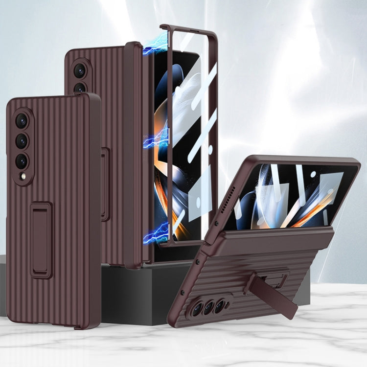 For Samsung Galaxy Z Fold4 5G GKK Vertical Stripe Magnetic Hinge Flip Phone Case