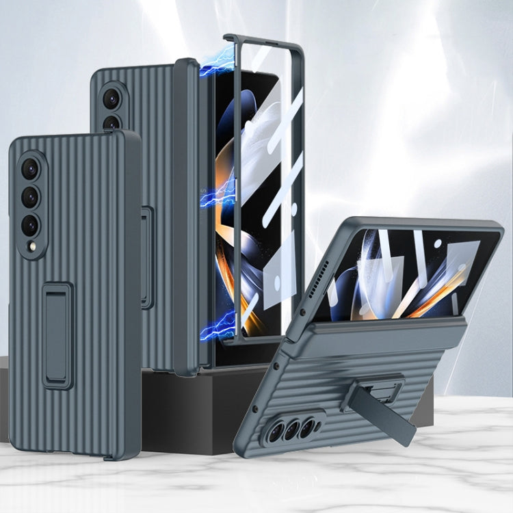 For Samsung Galaxy Z Fold4 5G GKK Vertical Stripe Magnetic Hinge Flip Phone Case