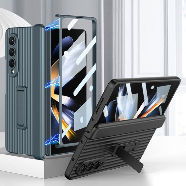 For Samsung Galaxy Z Fold4 5G GKK Vertical Stripe Magnetic Hinge Flip Phone Case