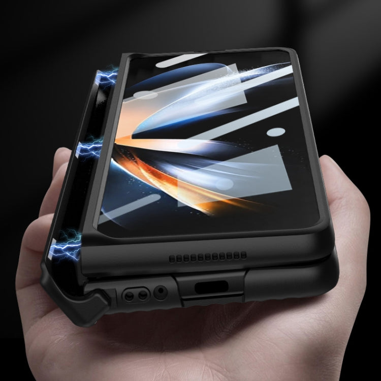 For Samsung Galaxy Z Fold4 5G GKK Vertical Stripe Magnetic Hinge Flip Phone Case