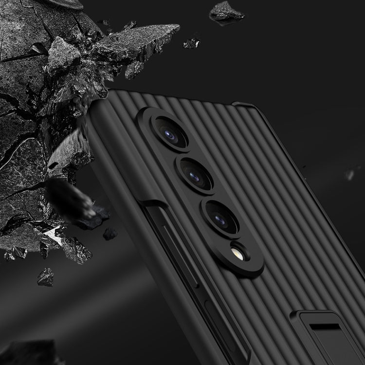 For Samsung Galaxy Z Fold4 5G GKK Vertical Stripe Magnetic Hinge Flip Phone Case