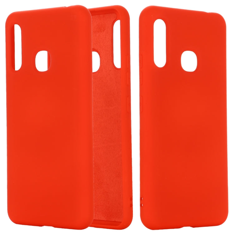 For Motorola Moto E7 Shockproof Solid Color Liquid Silicone Full Coverage Protective Case