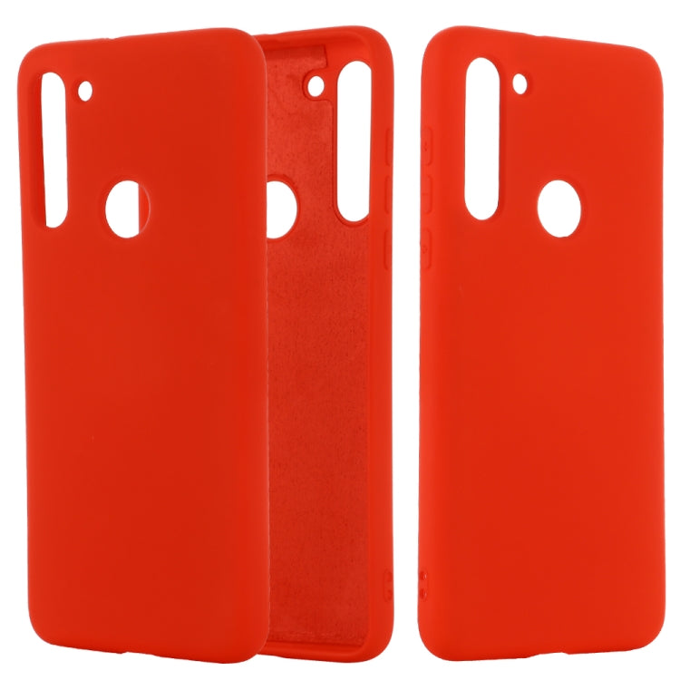 For Motorola Moto G8 Shockproof Solid Color Liquid Silicone Full Coverage Protective Case