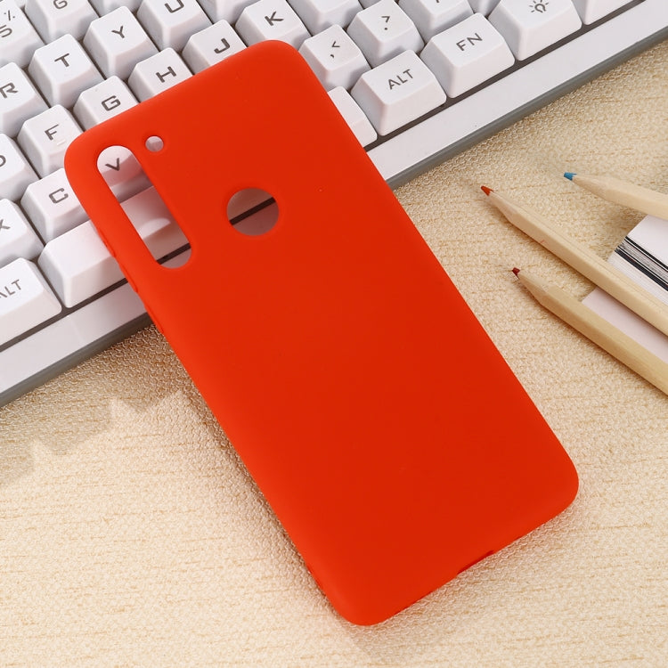 For Motorola Moto G8 Shockproof Solid Color Liquid Silicone Full Coverage Protective Case