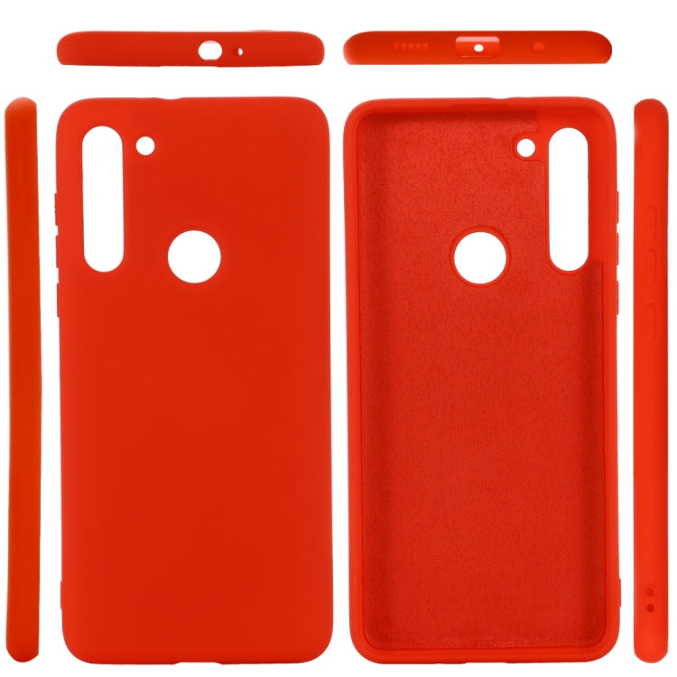 For Motorola Moto G8 Shockproof Solid Color Liquid Silicone Full Coverage Protective Case