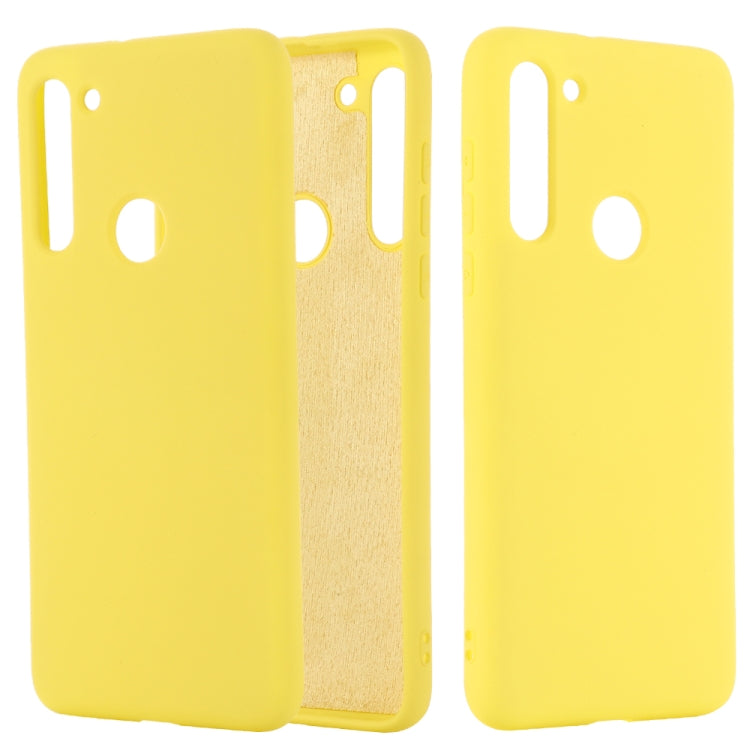 For Motorola Moto G8 Shockproof Solid Color Liquid Silicone Full Coverage Protective Case