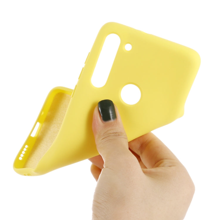 For Motorola Moto G8 Shockproof Solid Color Liquid Silicone Full Coverage Protective Case