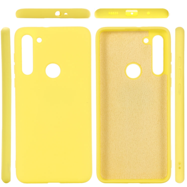 For Motorola Moto G8 Shockproof Solid Color Liquid Silicone Full Coverage Protective Case