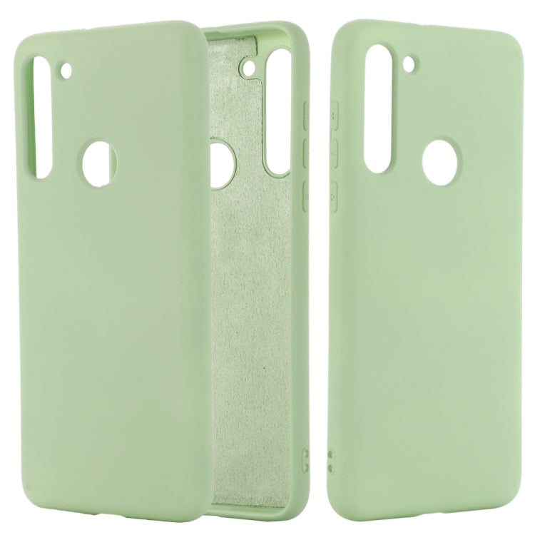 For Motorola Moto G8 Shockproof Solid Color Liquid Silicone Full Coverage Protective Case