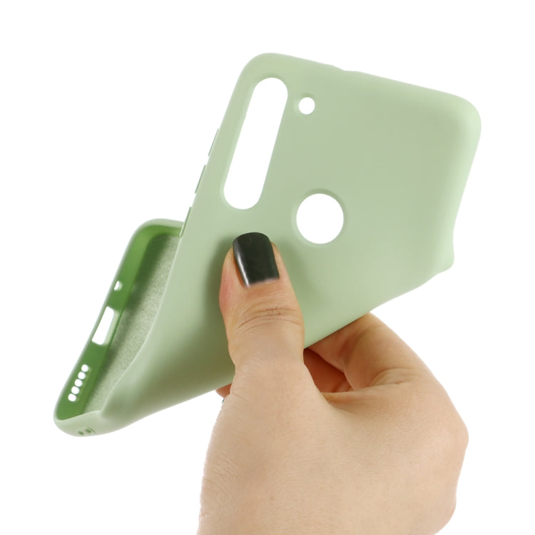 For Motorola Moto G8 Shockproof Solid Color Liquid Silicone Full Coverage Protective Case