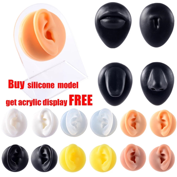 Soft Silicone Simulation Ear Model Practice Display Props, Style:Left Ear