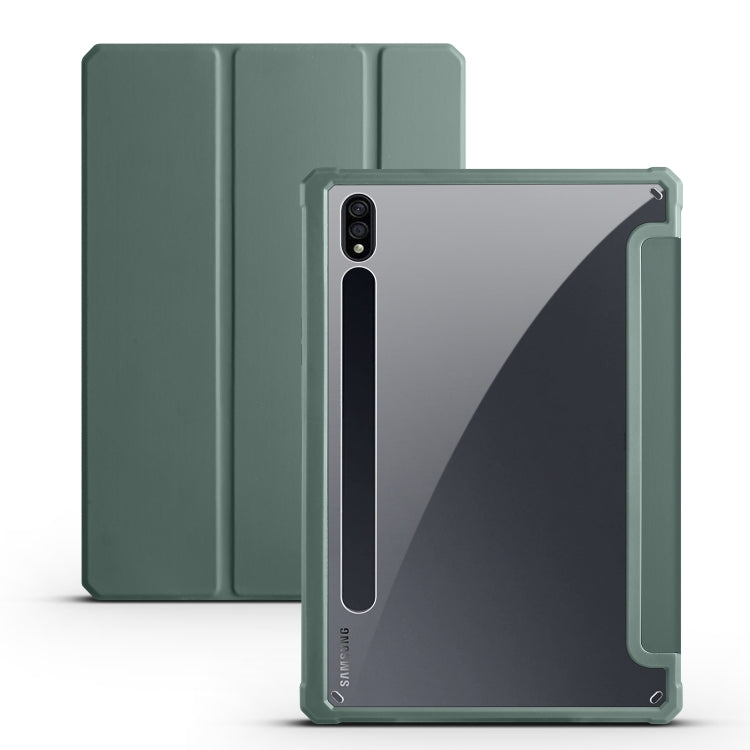 For Samsung Galaxy Tab S7 Acrylic 3-folding Smart Leather Tablet Case