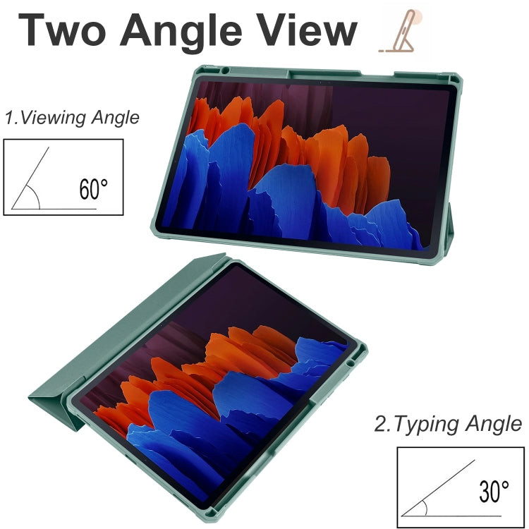 For Samsung Galaxy Tab S7 Acrylic 3-folding Smart Leather Tablet Case
