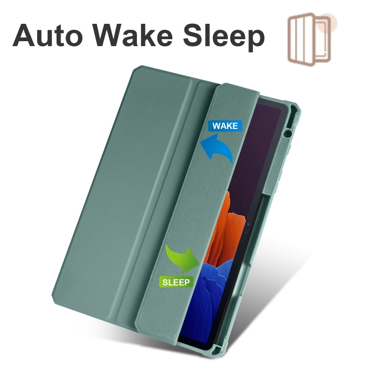For Samsung Galaxy Tab S7 Acrylic 3-folding Smart Leather Tablet Case