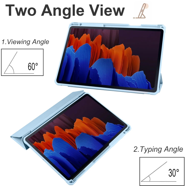 For Samsung Galaxy Tab S7 Acrylic 3-folding Smart Leather Tablet Case