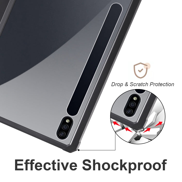 For Samsung Galaxy Tab S7 Acrylic 3-folding Smart Leather Tablet Case