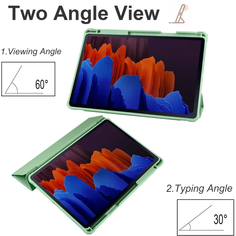 For Samsung Galaxy Tab S7 Acrylic 3-folding Smart Leather Tablet Case