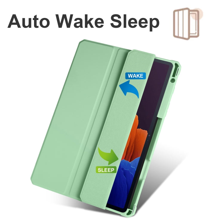 For Samsung Galaxy Tab S7 Acrylic 3-folding Smart Leather Tablet Case