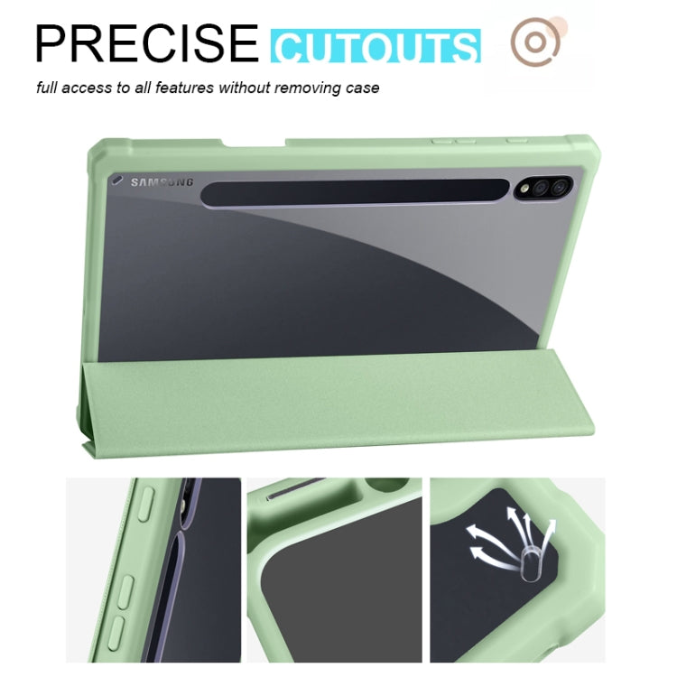 For Samsung Galaxy Tab S7 Acrylic 3-folding Smart Leather Tablet Case