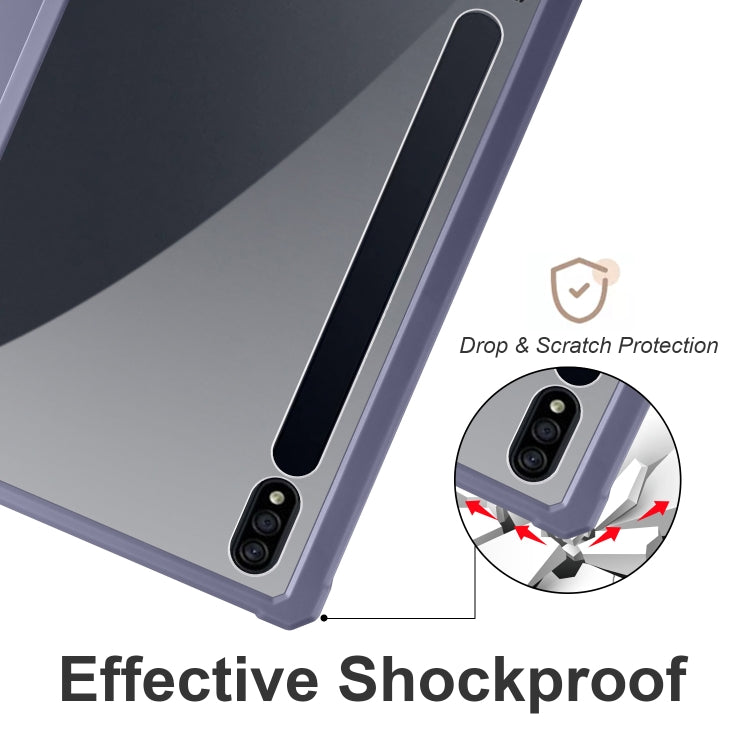 For Samsung Galaxy Tab S7 Acrylic 3-folding Smart Leather Tablet Case