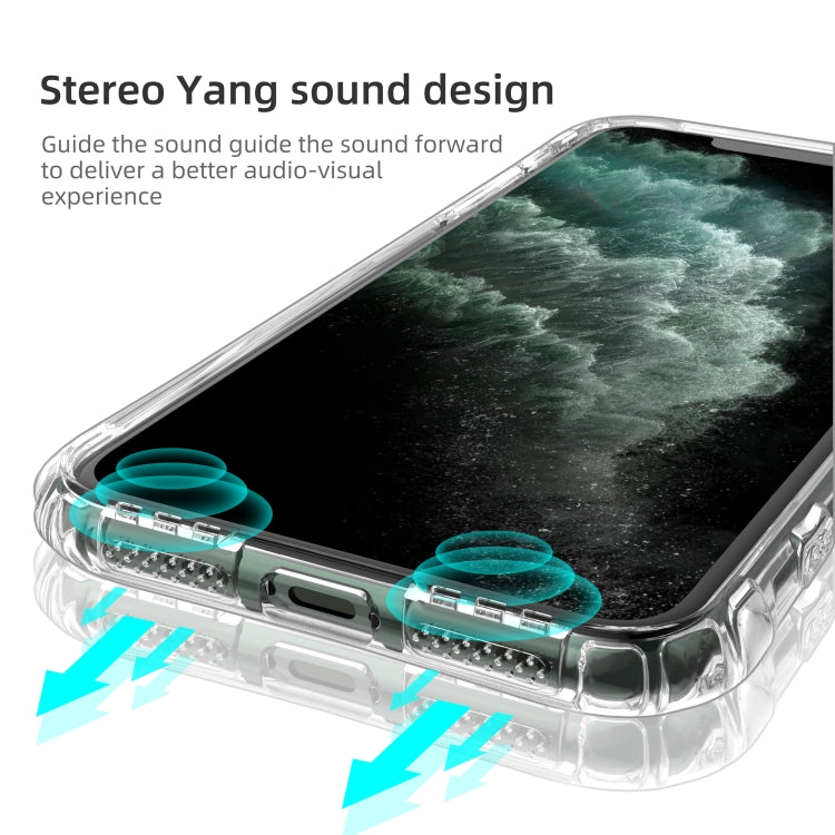For iPhone 11 Pro Max Sound Conversion Hole Transparent TPU Airbag Shockproof Case