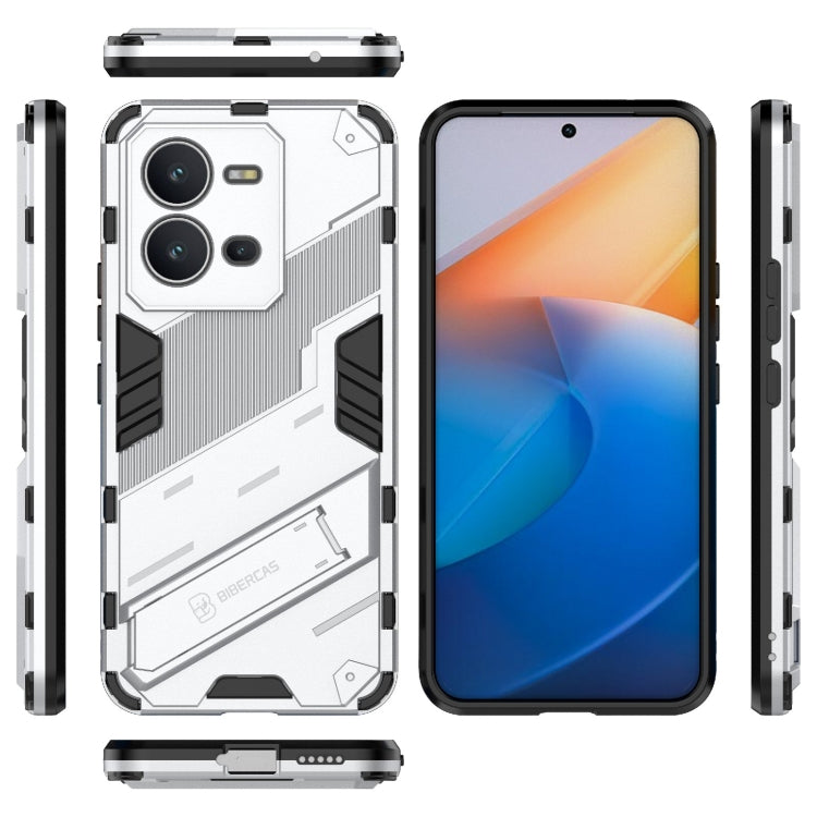 For vivo V25 5G Global PC + TPU Shockproof Phone Case with Invisible Holder