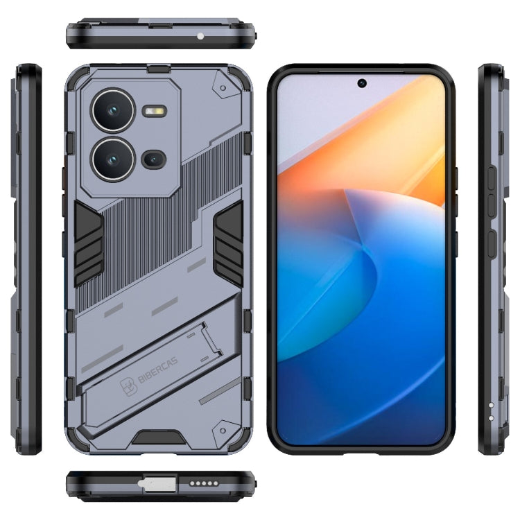 For vivo V25 5G Global PC + TPU Shockproof Phone Case with Invisible Holder