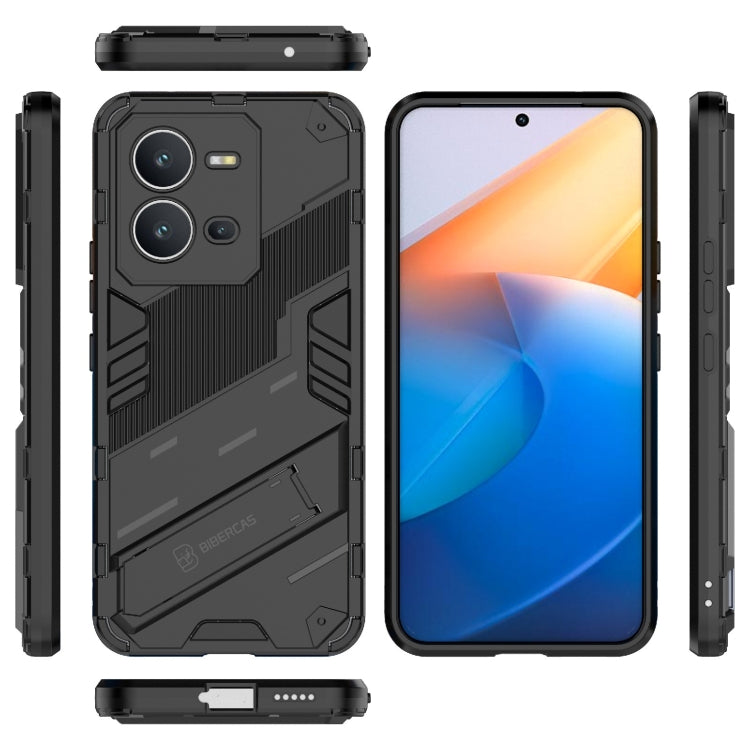 For vivo V25 5G Global PC + TPU Shockproof Phone Case with Invisible Holder
