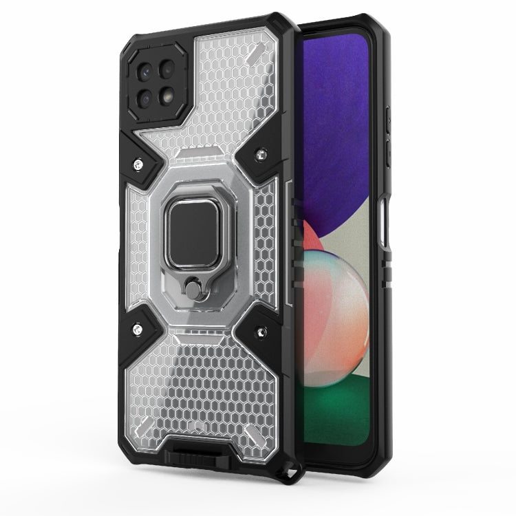 For Samsung Galaxy A22 5G Space PC+TPU Ring Holder Protective Phone Case