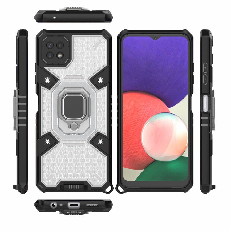 For Samsung Galaxy A22 5G Space PC+TPU Ring Holder Protective Phone Case