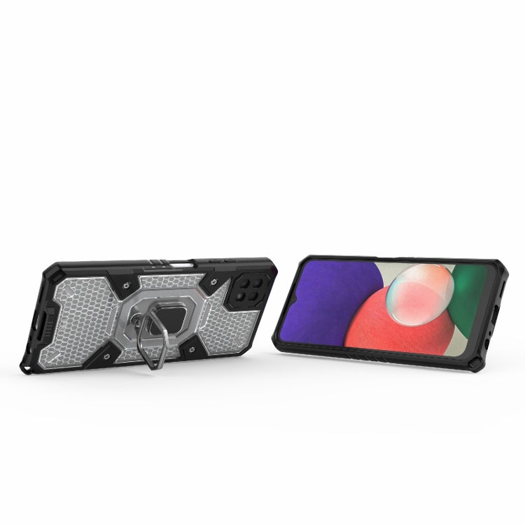 For Samsung Galaxy A22 5G Space PC+TPU Ring Holder Protective Phone Case