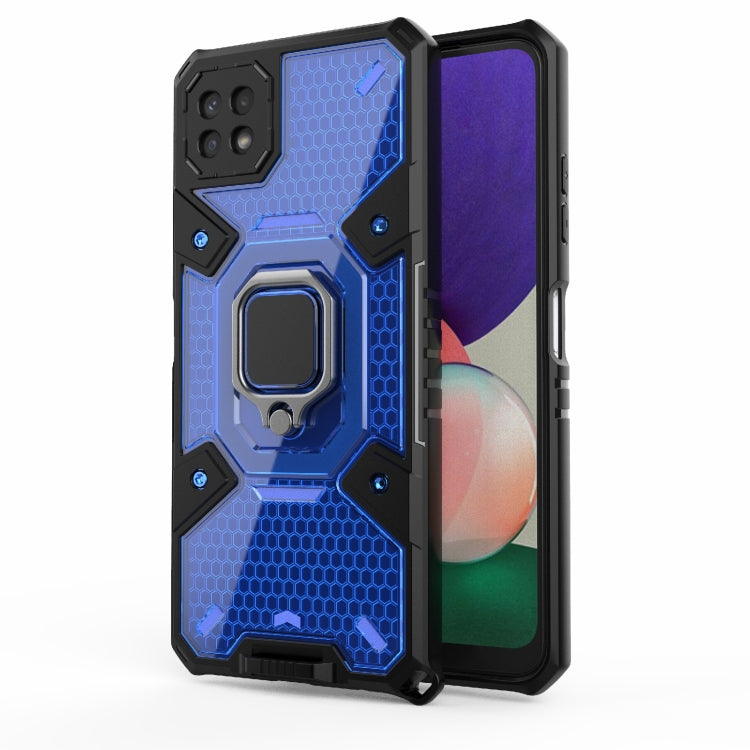 For Samsung Galaxy A22 5G Space PC+TPU Ring Holder Protective Phone Case