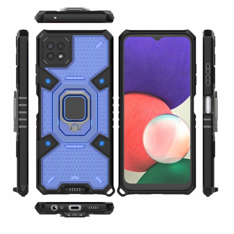 For Samsung Galaxy A22 5G Space PC+TPU Ring Holder Protective Phone Case