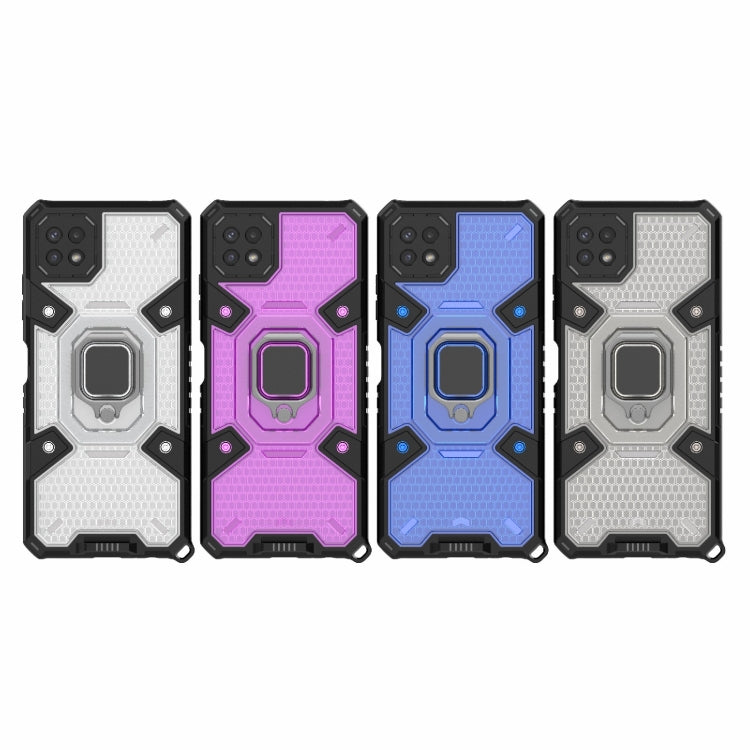 For Samsung Galaxy A22 5G Space PC+TPU Ring Holder Protective Phone Case
