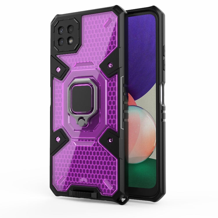 For Samsung Galaxy A22 5G Space PC+TPU Ring Holder Protective Phone Case