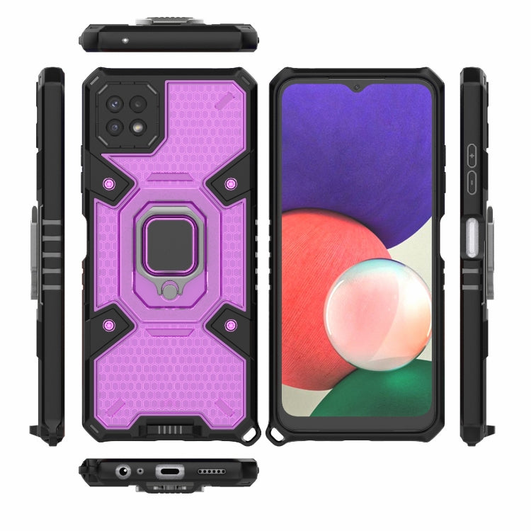 For Samsung Galaxy A22 5G Space PC+TPU Ring Holder Protective Phone Case